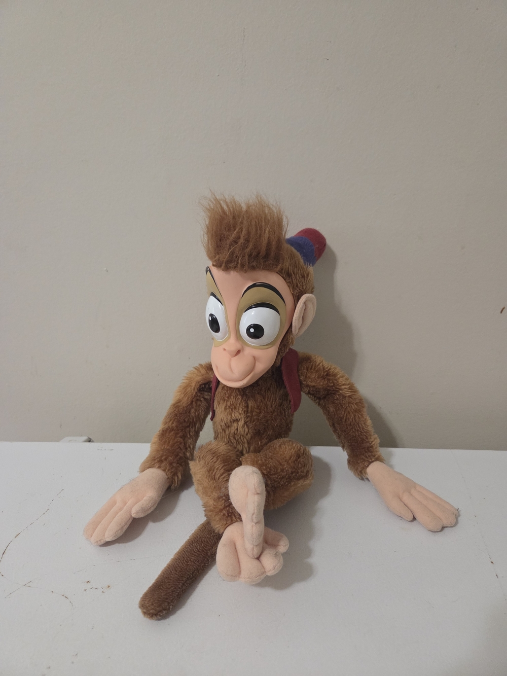 Vintage Disney Aladdin Abu Monkey Plush, Rubber Face